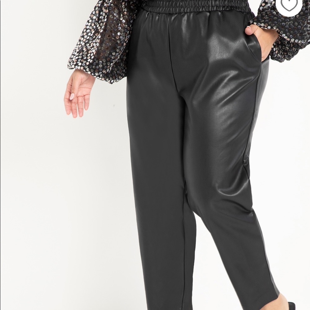 Eloquii leather joggers